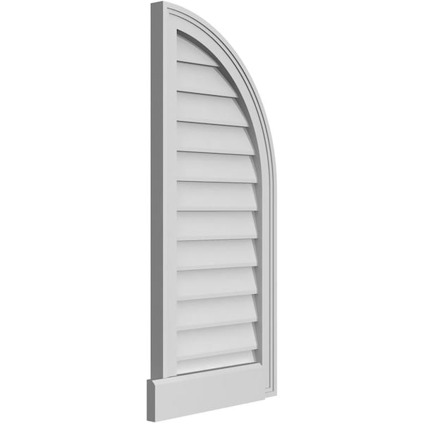 Ekena Millwork Quarter Round Top Right Surface Mount PVC Gable Vent w/ 2"W x 2"P Brickmould Sill Frame, 16"W x 36"H - GVPQR16X3603SN