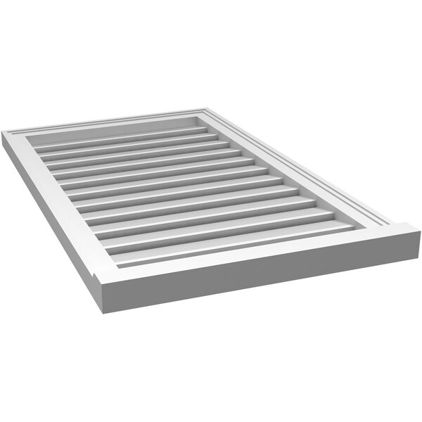 Ekena Millwork Vertical Surface Mount PVC Gable Vent: Functional, w/ 2"W x 2"P Brickmould Sill Frame, 22"W x 36"H - GVPVE22X3603SF