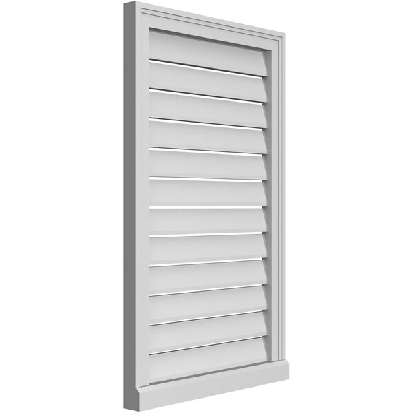Ekena Millwork Vertical Surface Mount PVC Gable Vent: Functional, w/ 2"W x 2"P Brickmould Sill Frame, 22"W x 36"H - GVPVE22X3603SF
