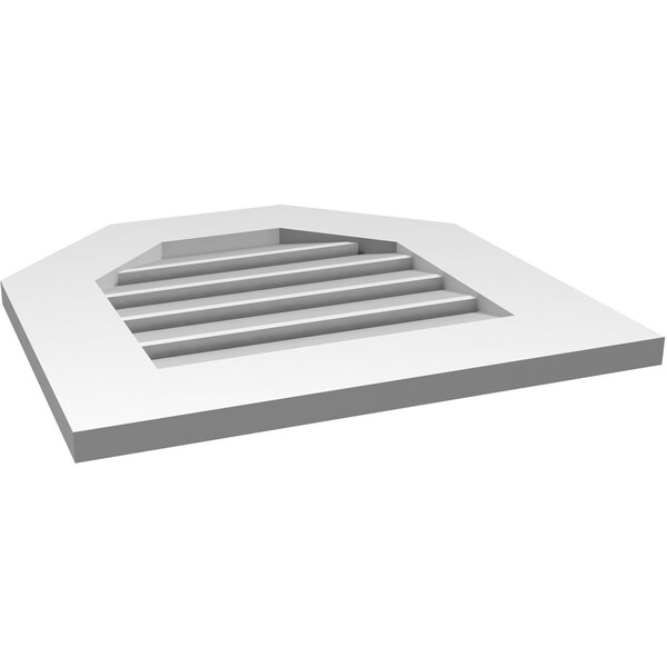 Ekena Millwork Octagonal Top Surface Mount PVC Gable Vent: Functional, w/ 3-1/2"W x 1"P Standard Frame, 20"W x 20"H - GVPOT20X2001SF