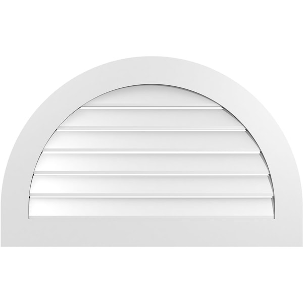 Ekena Millwork Round Top Surface Mount PVC Gable Vent: Functional, w/ 3-1/2"W x 1"P Standard Frame, 38"W x 24"H - GVPRT38X2401SF