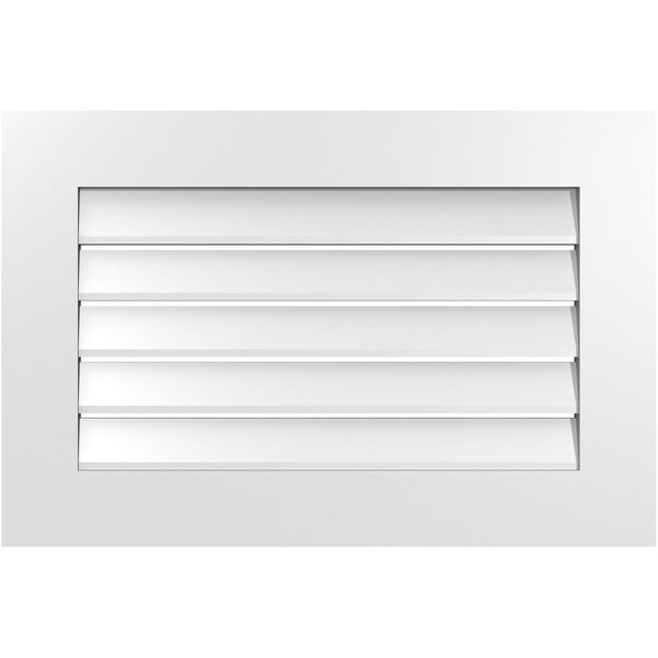 Ekena Millwork Vertical Surface Mount PVC Gable Vent: Functional, w/ 3-1/2"W x 1"P Standard Frame, 30"W x 20"H - GVPVE30X2001SF