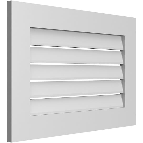 Ekena Millwork Vertical Surface Mount PVC Gable Vent: Functional, w/ 3-1/2"W x 1"P Standard Frame, 30"W x 20"H - GVPVE30X2001SF