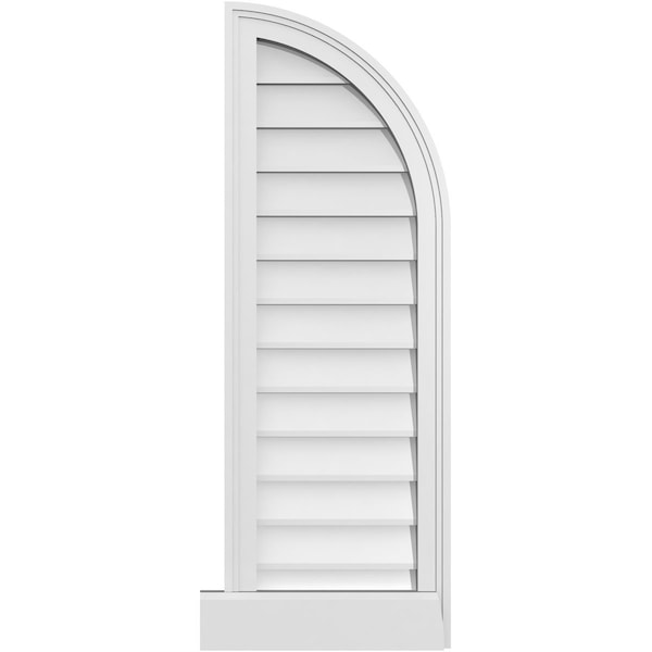 Ekena Millwork Quarter Round Top Right Surface Mount PVC Gable Vent w/ 2"W x 2"P Brickmould Sill Frame, 14"W x 40"H - GVPQR14X4003SN