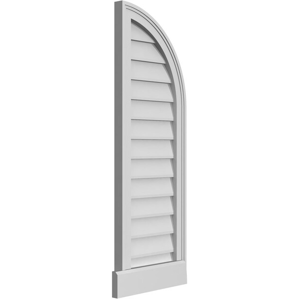 Ekena Millwork Quarter Round Top Right Surface Mount PVC Gable Vent w/ 2"W x 2"P Brickmould Sill Frame, 14"W x 40"H - GVPQR14X4003SN