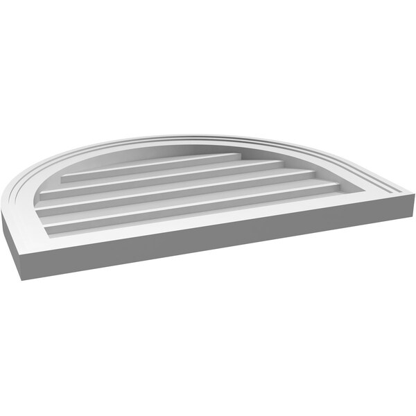 Ekena Millwork Round Top Surface Mount PVC Gable Vent w/ 2"W x 1-1/2"P Brickmould Frame, 24"W x 18"H - GVPRT24X1802SN