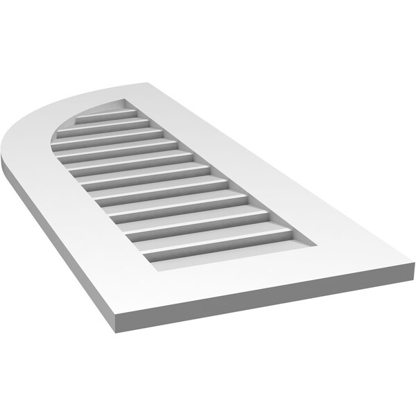 Ekena Millwork Quarter Round Top Left Surface Mount PVC Gable Vent w/ 3-1/2"W x 1"P Standard Frame, 16"W x 38"H - GVPQL16X3801SF