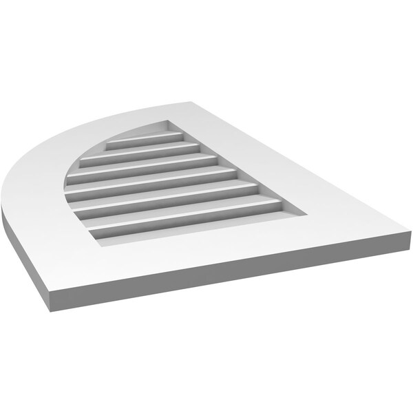 Ekena Millwork Quarter Round Top Left Surface Mount PVC Gable Vent w/ 3-1/2"W x 1"P Standard Frame, 18"W x 26"H - GVPQL18X2601SF