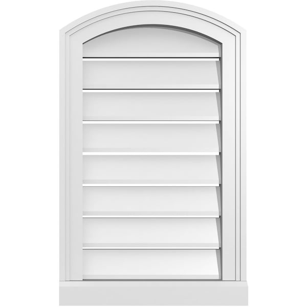 Ekena Millwork Arch Top Surface Mount PVC Gable Vent w/ 2"W x 2"P Brickmould Sill Frame, 16"W x 24"H - GVPAR16X2403SN