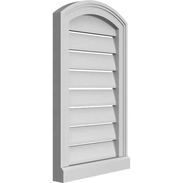Ekena Millwork Arch Top Surface Mount PVC Gable Vent w/ 2"W x 2"P Brickmould Sill Frame, 16"W x 24"H - GVPAR16X2403SN