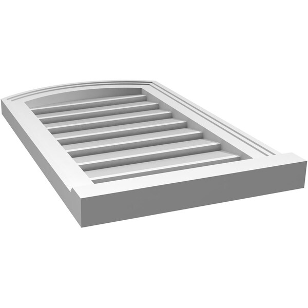 Ekena Millwork Arch Top Surface Mount PVC Gable Vent w/ 2"W x 2"P Brickmould Sill Frame, 16"W x 24"H - GVPAR16X2403SN