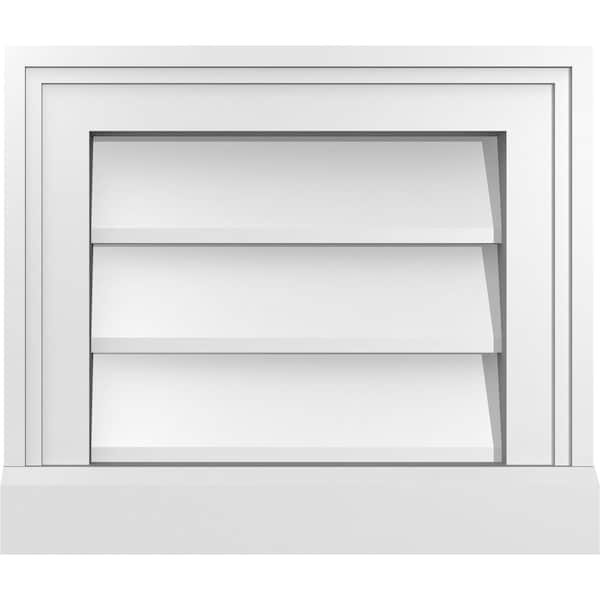 Ekena Millwork Vertical Surface Mount PVC Gable Vent w/ 2"W x 2"H , Brickmould Sill Frame, 14"W x 12"H - GVPVE14X1203SN