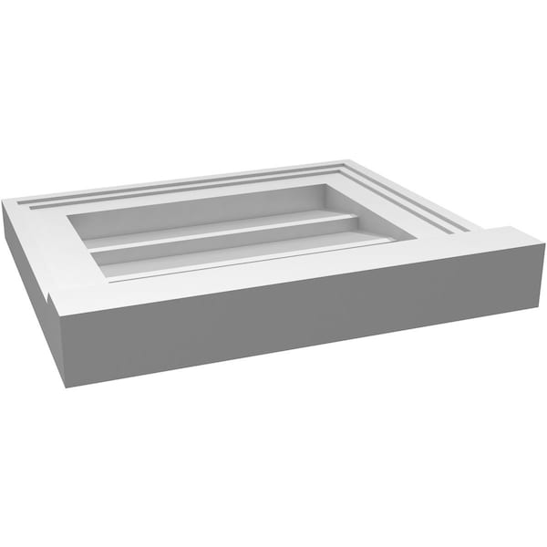 Ekena Millwork Vertical Surface Mount PVC Gable Vent w/ 2"W x 2"H , Brickmould Sill Frame, 14"W x 12"H - GVPVE14X1203SN