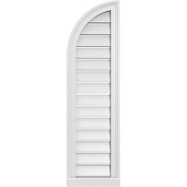 Ekena Millwork Quarter Round Top Left Surface Mount PVC Gable Vent w/ 2"W x 2"P Brickmould Sill Frame, 12"W x 42"H - GVPQL12X4203SF