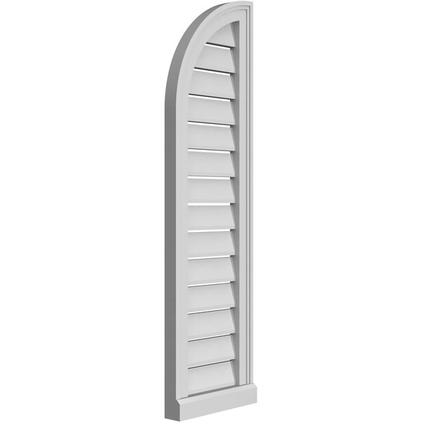 Ekena Millwork Quarter Round Top Left Surface Mount PVC Gable Vent w/ 2"W x 2"P Brickmould Sill Frame, 12"W x 42"H - GVPQL12X4203SF
