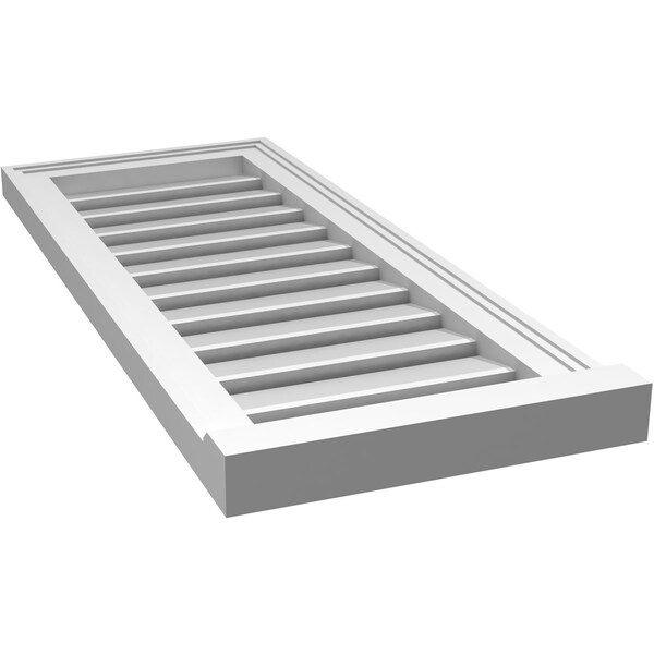 Ekena Millwork Vertical Surface Mount PVC Gable Vent: Functional, w/ 2"W x 2"P Brickmould Sill Frame, 14"W x 34"H - GVPVE14X3403SF