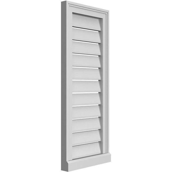 Ekena Millwork Vertical Surface Mount PVC Gable Vent: Functional, w/ 2"W x 2"P Brickmould Sill Frame, 14"W x 34"H - GVPVE14X3403SF