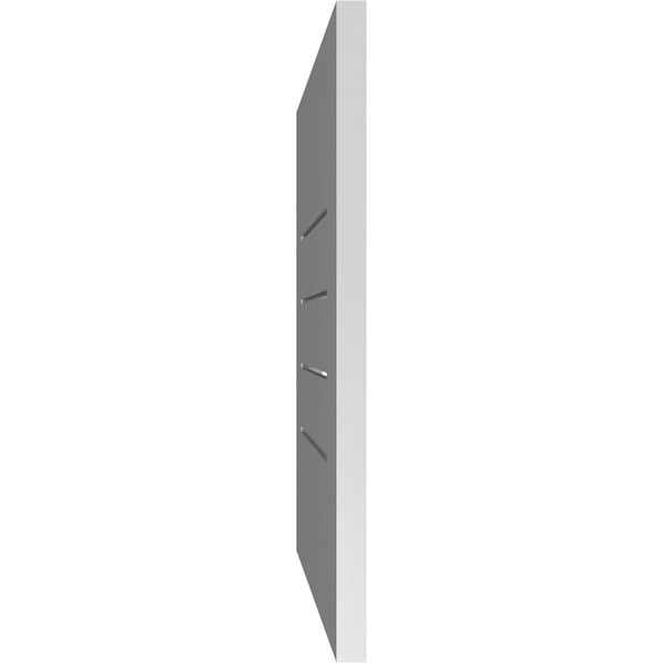 Ekena Millwork Vertical Surface Mount PVC Gable Vent: Functional, w/ 3-1/2"W x 1"P Standard Frame, 20"W x 22"H - GVPVE20X2201SF