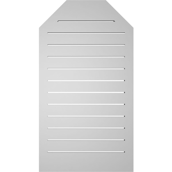 Ekena Millwork Octagonal Top Surface Mount PVC Gable Vent w/ 2"W x 1-1/2"P Brickmould Frame, 22"W x 40"H - GVPOT22X4002SF