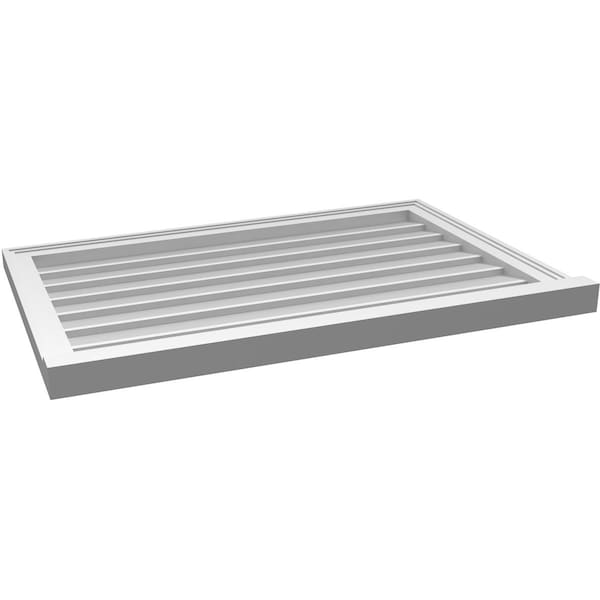 Ekena Millwork Vertical Surface Mount PVC Gable Vent w/ 2"W x 2"H , Brickmould Sill Frame, 36"W x 24"H - GVPVE36X2403SN