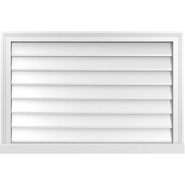 Ekena Millwork Vertical Surface Mount PVC Gable Vent w/ 2"W x 2"H , Brickmould Sill Frame, 36"W x 24"H - GVPVE36X2403SN