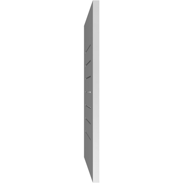 Ekena Millwork Vertical Surface Mount PVC Gable Vent: Functional, w/ 3-1/2"W x 1"P Standard Frame, 18"W x 28"H - GVPVE18X2801SF