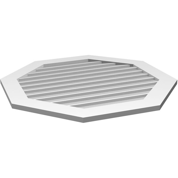 Ekena Millwork Octagonal Surface Mount PVC Gable Vent: Non-Functional, w/ 3-1/2"W x 1"P Standard Frame, 36"W x 36"H - GVPOC36X3601SN