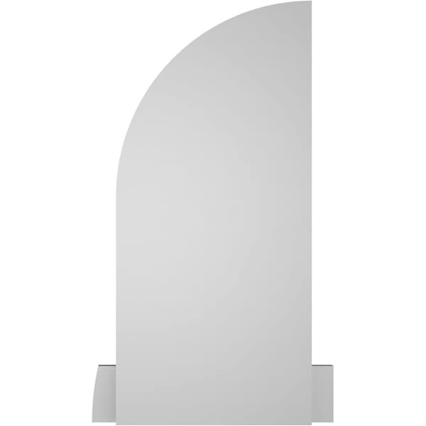 Ekena Millwork Quarter Round Top Right Surface Mount PVC Gable Vent w/ 2"W x 2"P Brickmould Sill Frame, 12"W x 26"H - GVPQR12X2603SN