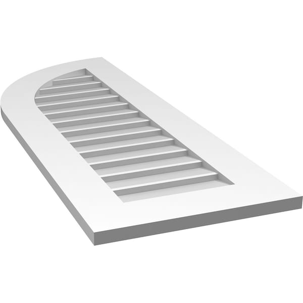 Ekena Millwork Quarter Round Top Left Surface Mount PVC Gable Vent w/ 3-1/2"W x 1"P Standard Frame, 16"W x 42"H - GVPQL16X4201SN