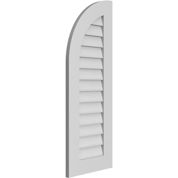 Ekena Millwork Quarter Round Top Left Surface Mount PVC Gable Vent w/ 3-1/2"W x 1"P Standard Frame, 16"W x 42"H - GVPQL16X4201SN