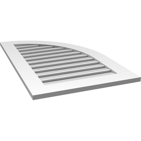 Ekena Millwork Quarter Round Top Right Surface Mount PVC Gable Vent w/ 3-1/2"W x 1"P Standard Frame, 24"W x 38"H - GVPQR24X3801SF