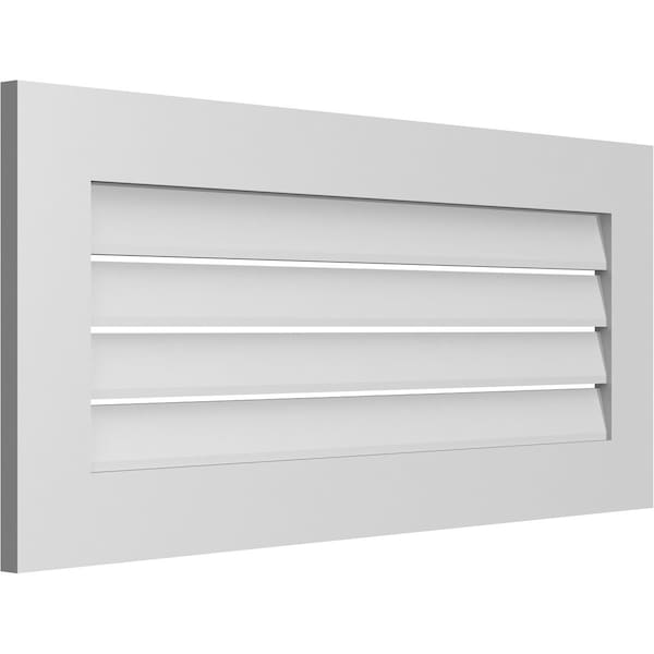 Ekena Millwork Vertical Surface Mount PVC Gable Vent: Functional, w/ 3-1/2"W x 1"P Standard Frame, 40"W x 18"H - GVPVE40X1801SF
