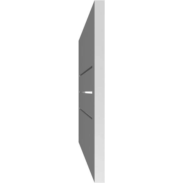 Ekena Millwork Vertical Surface Mount PVC Gable Vent: Functional, w/ 3-1/2"W x 1"P Standard Frame, 40"W x 18"H - GVPVE40X1801SF