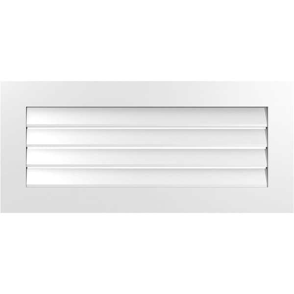 Ekena Millwork Vertical Surface Mount PVC Gable Vent: Functional, w/ 3-1/2"W x 1"P Standard Frame, 40"W x 18"H - GVPVE40X1801SF