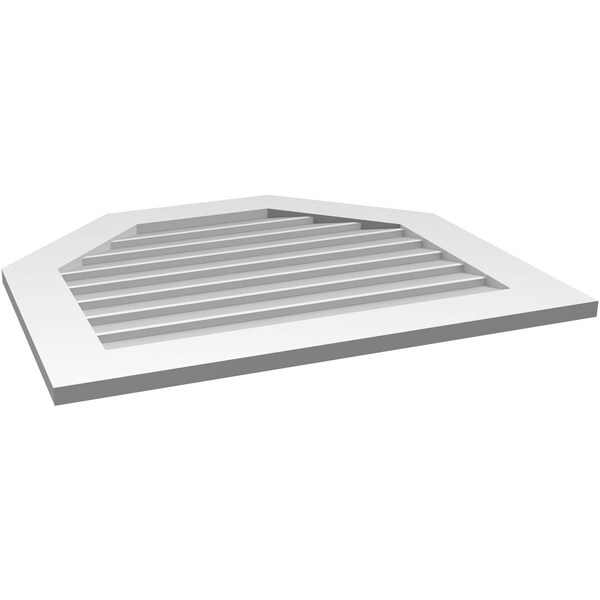 Ekena Millwork Octagonal Top Surface Mount PVC Gable Vent w/ 3-1/2"W x 1"P Standard Frame, 32"W x 28"H - GVPOT32X2801SN