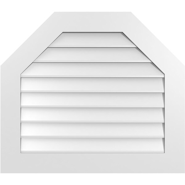 Ekena Millwork Octagonal Top Surface Mount PVC Gable Vent w/ 3-1/2"W x 1"P Standard Frame, 32"W x 28"H - GVPOT32X2801SN