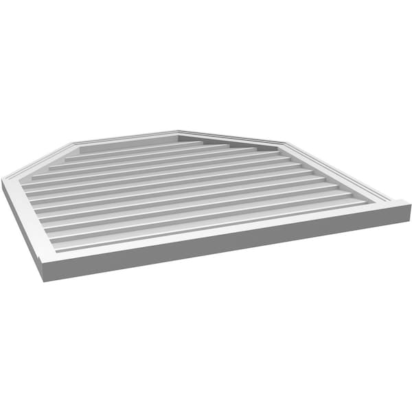 Ekena Millwork Octagonal Top Surface Mount PVC Gable Vent w/ 2"W x 2"P Brickmould Sill Frame, 40"W x 38"H - GVPOT40X3803SN