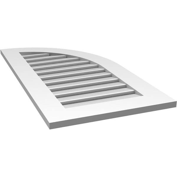 Ekena Millwork Quarter Round Top Right Surface Mount PVC Gable Vent w/ 3-1/2"W x 1"P Standard Frame, 20"W x 38"H - GVPQR20X3801SF