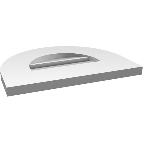 Ekena Millwork Round Top Surface Mount PVC Gable Vent: Functional, w/ 3-1/2"W x 1"P Standard Frame, 16"W x 12"H - GVPRT16X1201SF