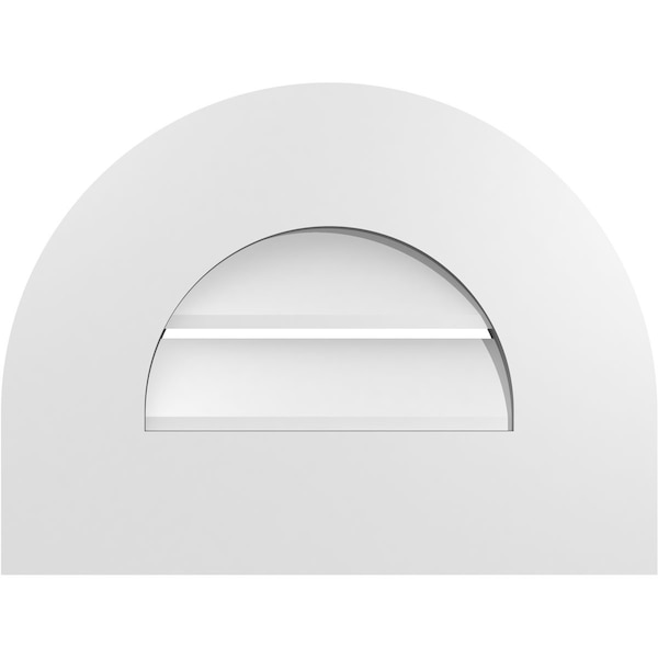 Ekena Millwork Round Top Surface Mount PVC Gable Vent: Functional, w/ 3-1/2"W x 1"P Standard Frame, 16"W x 12"H - GVPRT16X1201SF