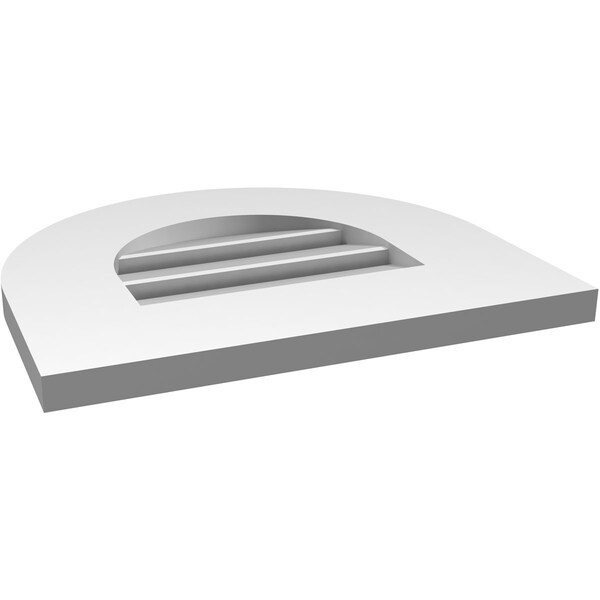 Ekena Millwork Round Top Surface Mount PVC Gable Vent: Functional, w/ 3-1/2"W x 1"P Standard Frame, 16"W x 14"H - GVPRT16X1401SF