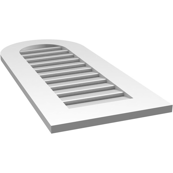Ekena Millwork Round Top Surface Mount PVC Gable Vent: Functional, w/ 3-1/2"W x 1"P Standard Frame, 16"W x 36"H - GVPRT16X3601SF