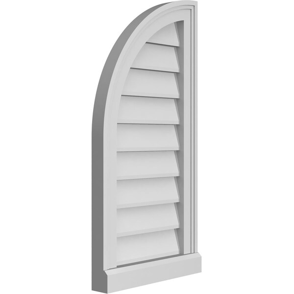 Ekena Millwork Quarter Round Top Left Surface Mount PVC Gable Vent w/ 2"W x 2"P Brickmould Sill Frame, 14"W x 28"H - GVPQL14X2803SN