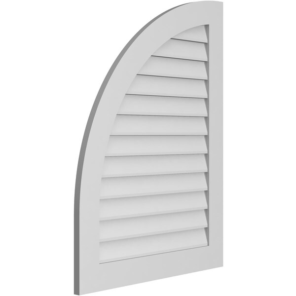 Ekena Millwork Quarter Round Top Left Surface Mount PVC Gable Vent w/ 3-1/2"W x 1"P Standard Frame, 30"W x 40"H - GVPQL30X4001SN