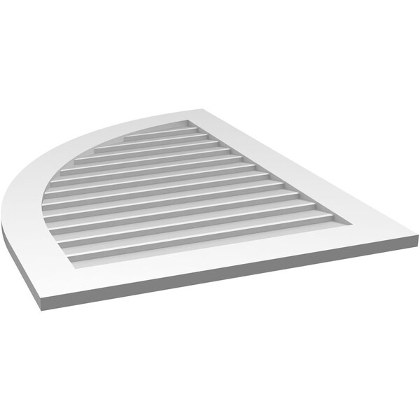 Ekena Millwork Quarter Round Top Left Surface Mount PVC Gable Vent w/ 3-1/2"W x 1"P Standard Frame, 30"W x 40"H - GVPQL30X4001SN