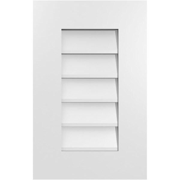 Ekena Millwork Vertical Surface Mount PVC Gable Vent: Non-Functional, w/ 3-1/2"W x 1"P Standard Frame, 14"W x 22"H - GVPVE14X2201SN