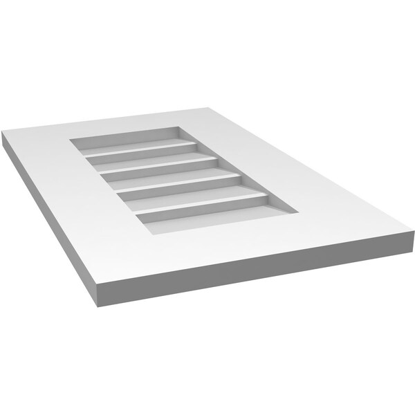 Ekena Millwork Vertical Surface Mount PVC Gable Vent: Non-Functional, w/ 3-1/2"W x 1"P Standard Frame, 14"W x 22"H - GVPVE14X2201SN