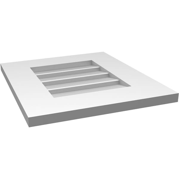 Ekena Millwork Vertical Surface Mount PVC Gable Vent: Non-Functional, w/ 3-1/2"W x 1"P Standard Frame, 16"W x 18"H - GVPVE16X1801SN