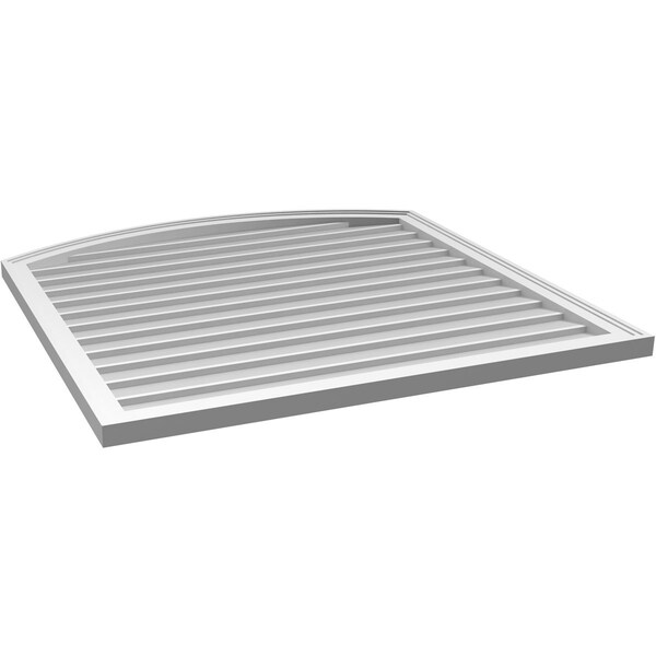 Ekena Millwork Arch Top Surface Mount PVC Gable Vent: Functional, w/ 2"W x 1-1/2"P Brickmould Frame, 40"W x 40"H - GVPAR40X4002SF