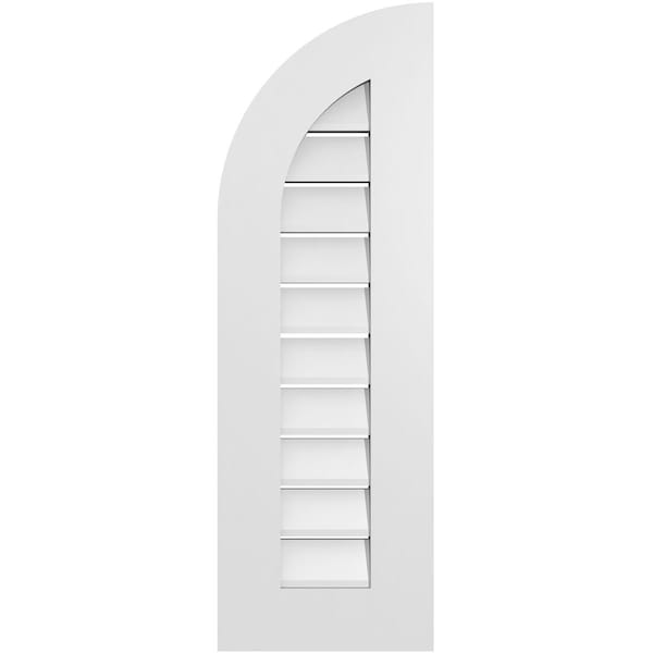 Ekena Millwork Quarter Round Top Left Surface Mount PVC Gable Vent w/ 3-1/2"W x 1"P Standard Frame, 12"W x 36"H - GVPQL12X3601SF